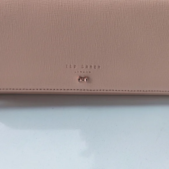 Ted Baker Leather Pale Pink Bow Matinee Purse New - Picture 2 of 13
